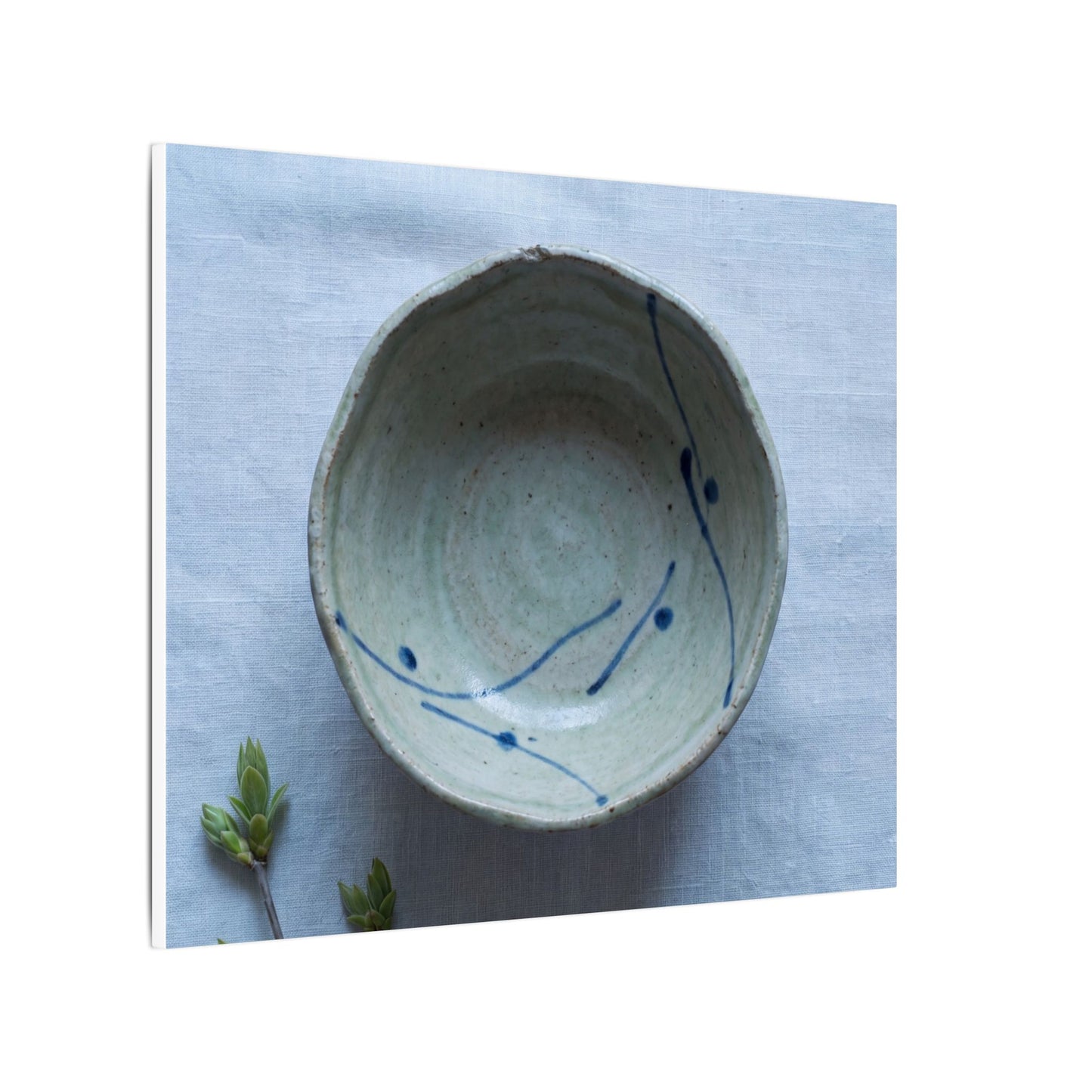 Spring Ceramic Bowl Minimal Line Canvas Art | Warm Decor
