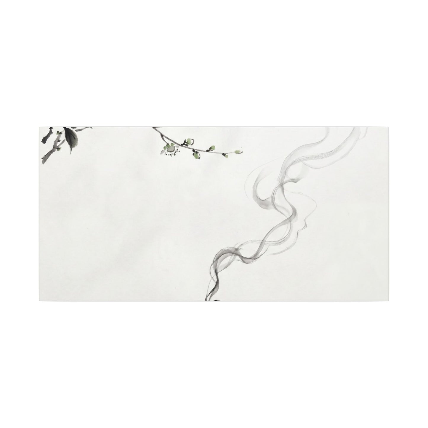 Calm Incense Smoke Canvas Art - Sumi E Zen