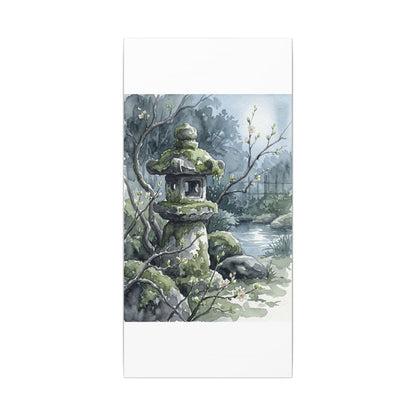 Moonlight Stone Lantern Canvas Art - Japandi Seijaku