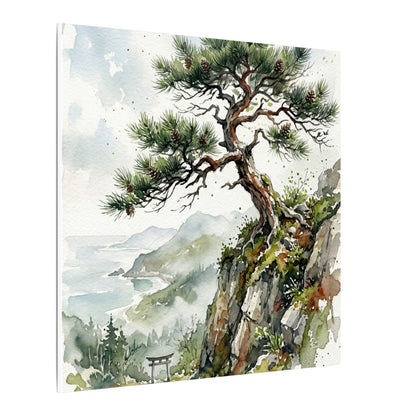 Pine Tree Spring Canvas Art | Japandi Neutral Design