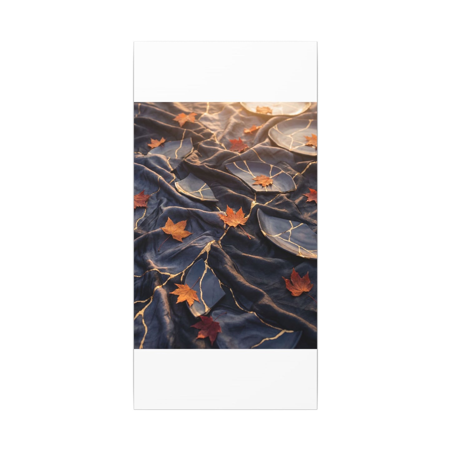 Golden Hour Silk Drape Canvas Art - Kintsugi Shibui
