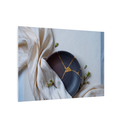 Ma Silk Drape Canvas Art - Kintsugi Gold Repair