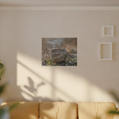 Golden Hour Ceramic Bowl Canvas Art - Japandi Shibui