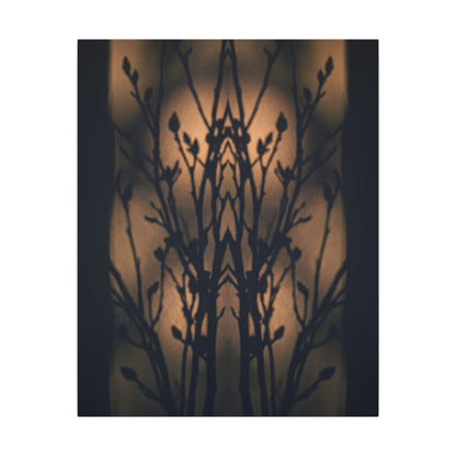 Dark Japandi Shadow Play in Golden Hour | Shadow Zen Canvas Art