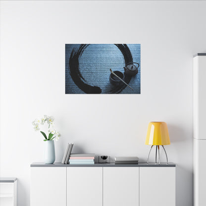 Winter Tea Ceremony Enso Canvas Art | Peaceful Decor