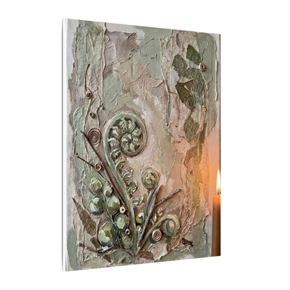 Japandi Fern Unfurling in Candlelight | Texture Canvas Art