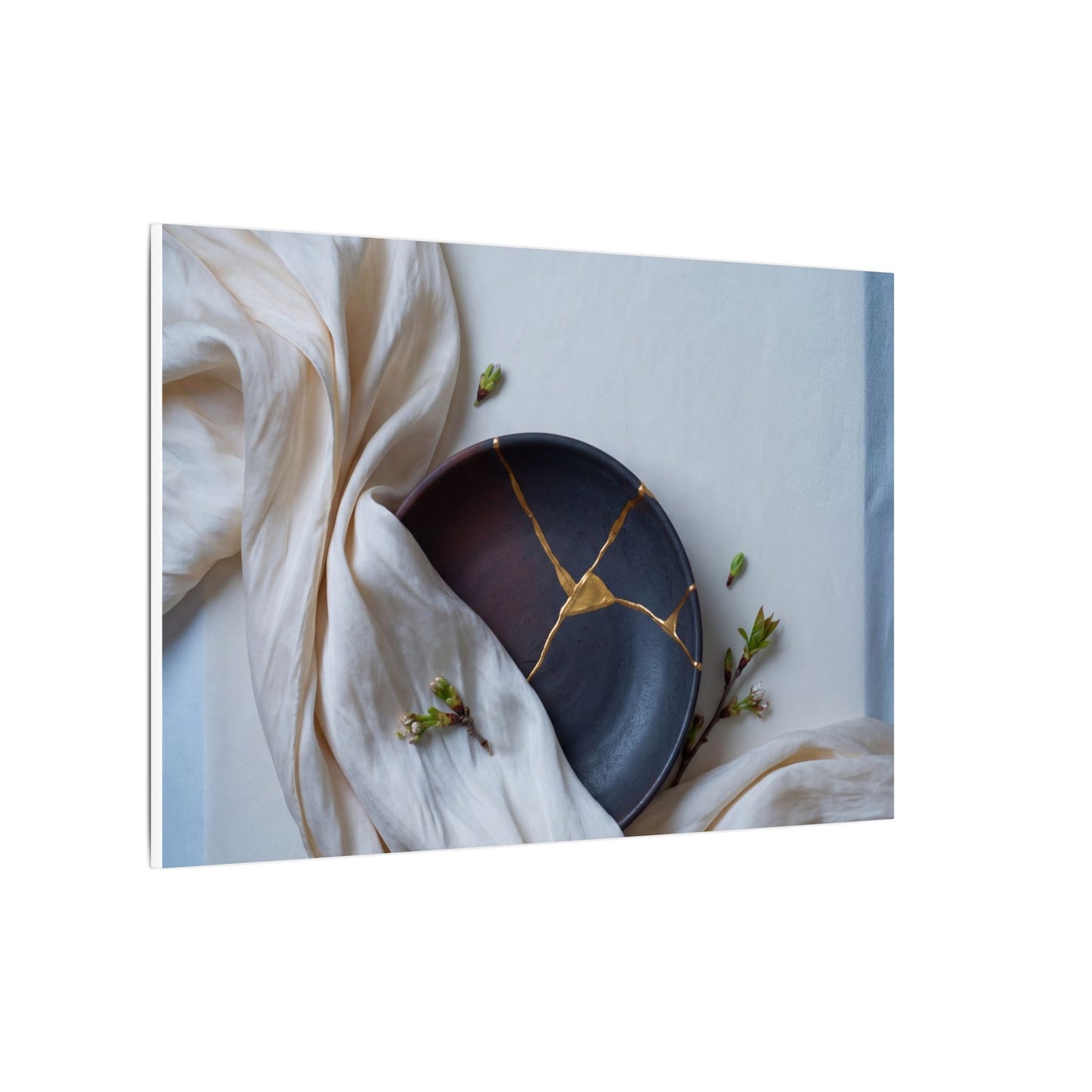Ma Silk Drape Canvas Art - Kintsugi Gold Repair