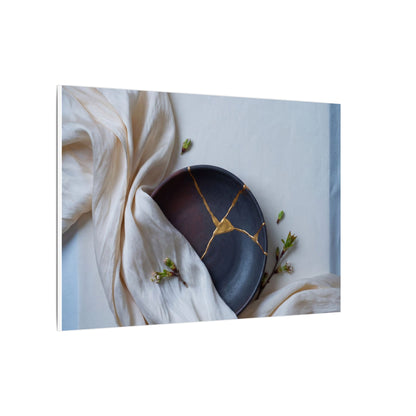 Ma Silk Drape Canvas Art - Kintsugi Gold Repair