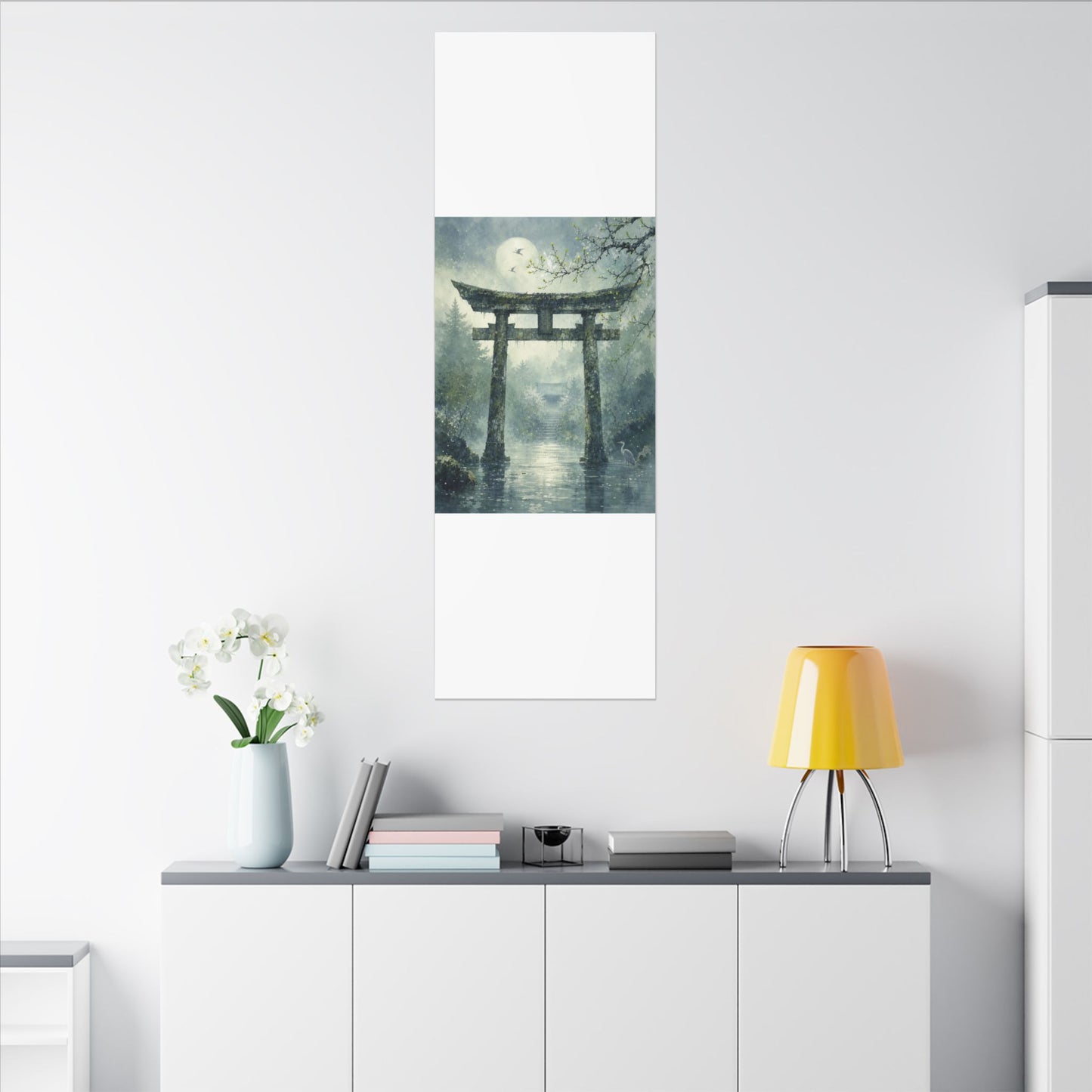 Earthy Torii Gate Canvas Art - Watercolor Japandi
