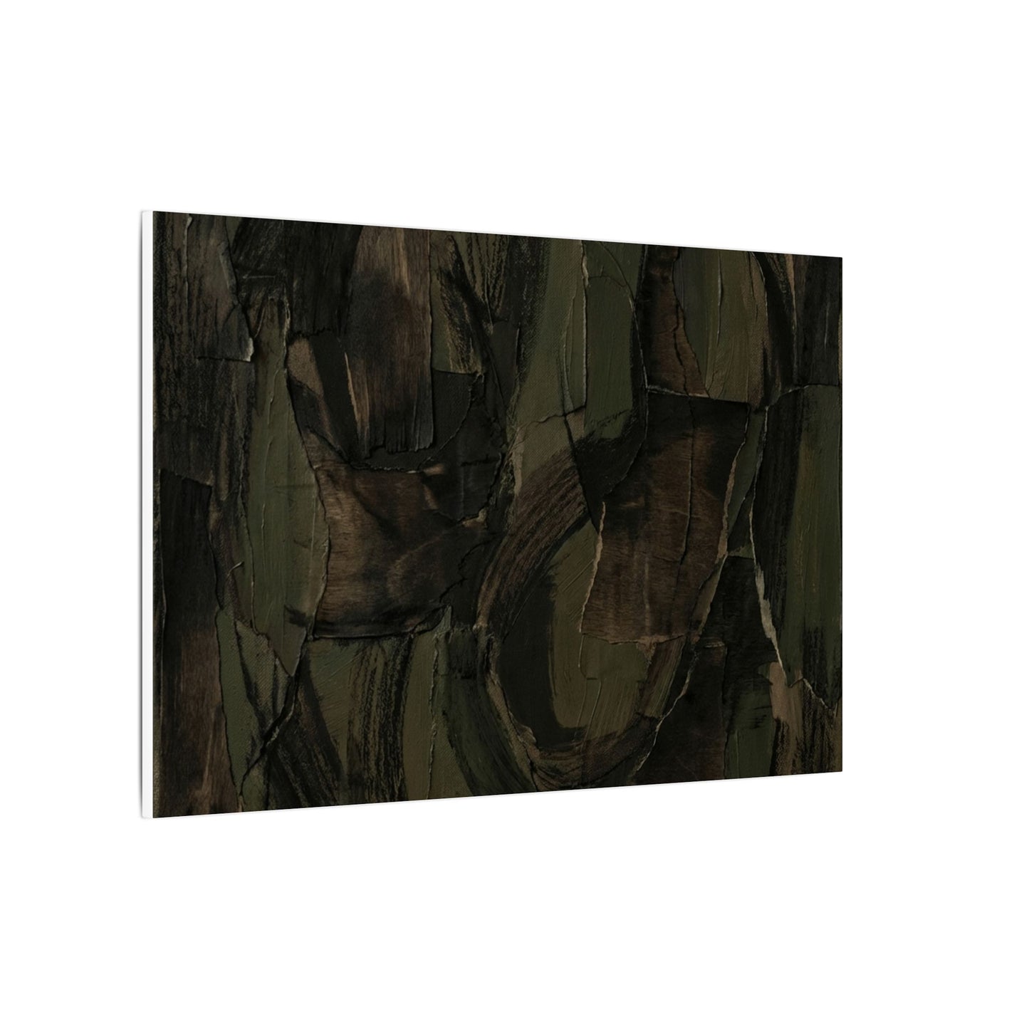 Mixed Media Dark Japandi Textured Canvas Art