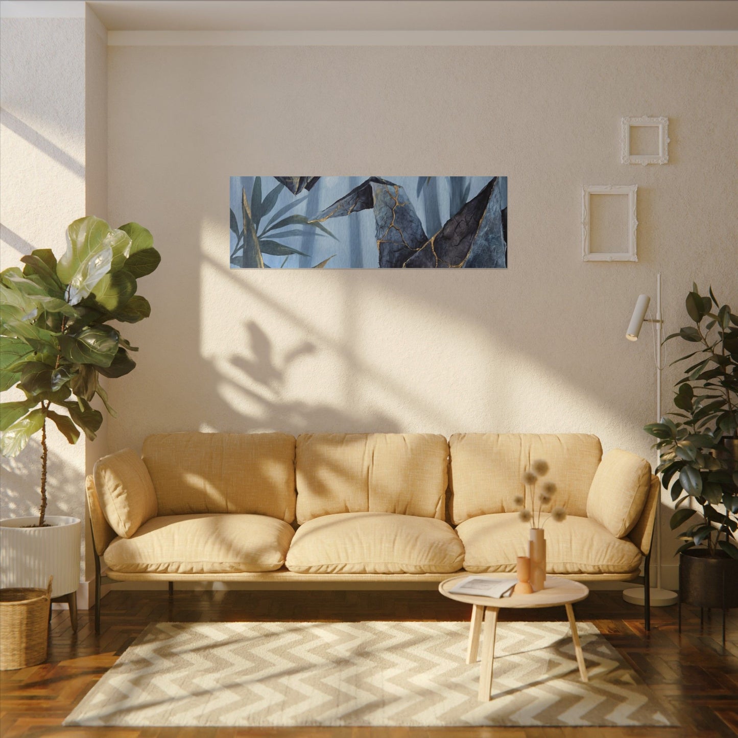 Paper Fold Canvas Art | Summer Kintsugi Crackle Gold Art