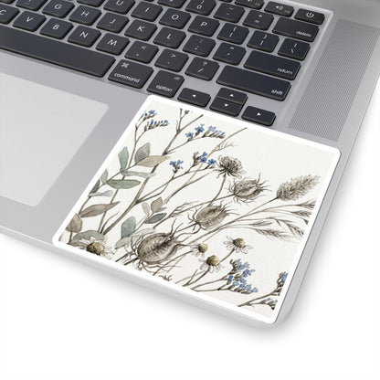 Summer Dried Flowers Watercolor Sticker | Elegant Decor