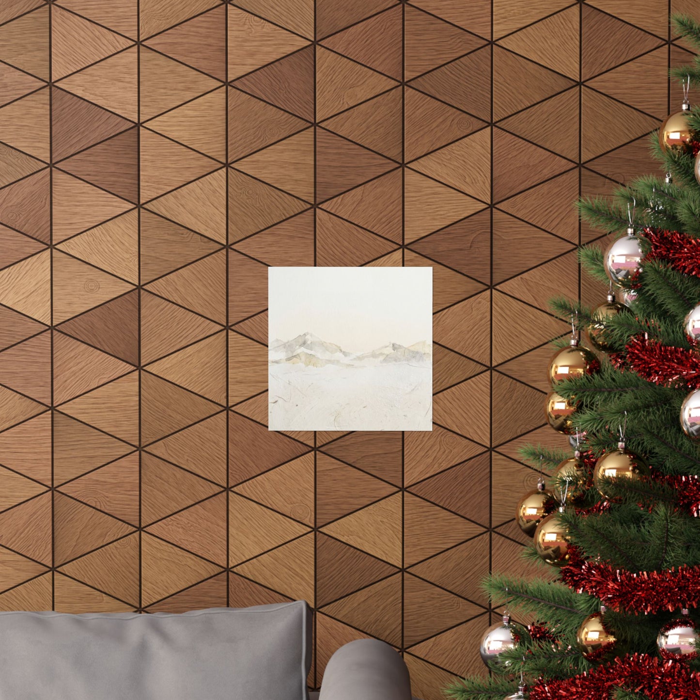Winter Mountain Mist Texture Wall Art Print | Elegant Decor