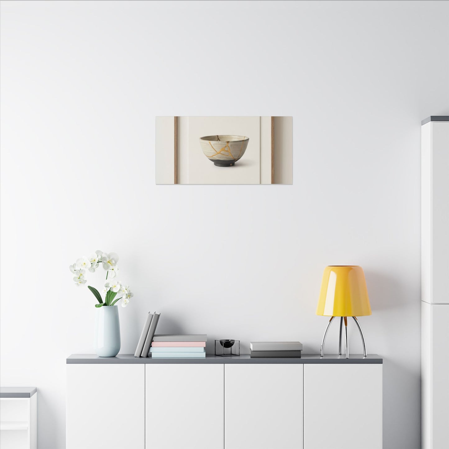 Kintsugi Charcoal Canvas Art