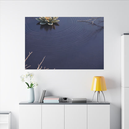 Lotus Flower Canvas Art | Winter Zen Karesansui Art