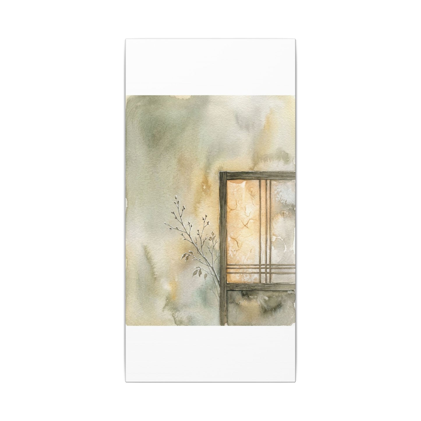 Ma Shoji Screen Canvas Art - Japandi Watercolor