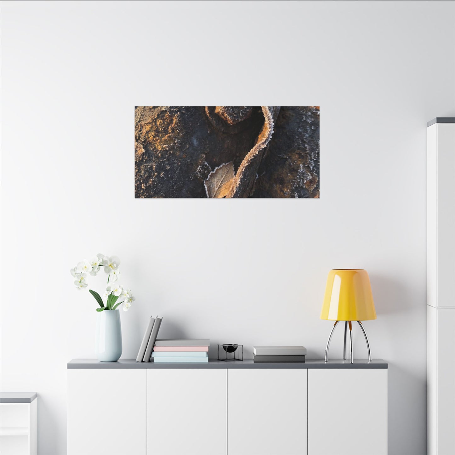 Moody Rust Patina Canvas Art - Moody Minimal Dark Japandi