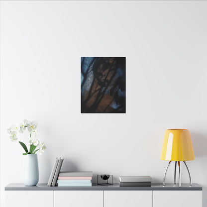 Moonlight Shadow Play Canvas Art - Dark Japandi Ma