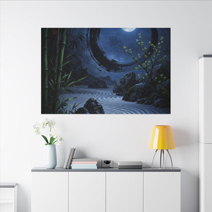 Serene Rock Garden Canvas Art - Enso Zen