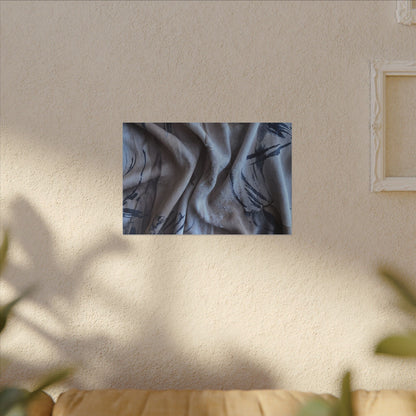 Silk Drape Winter Canvas Art | Japandi Earthy Design