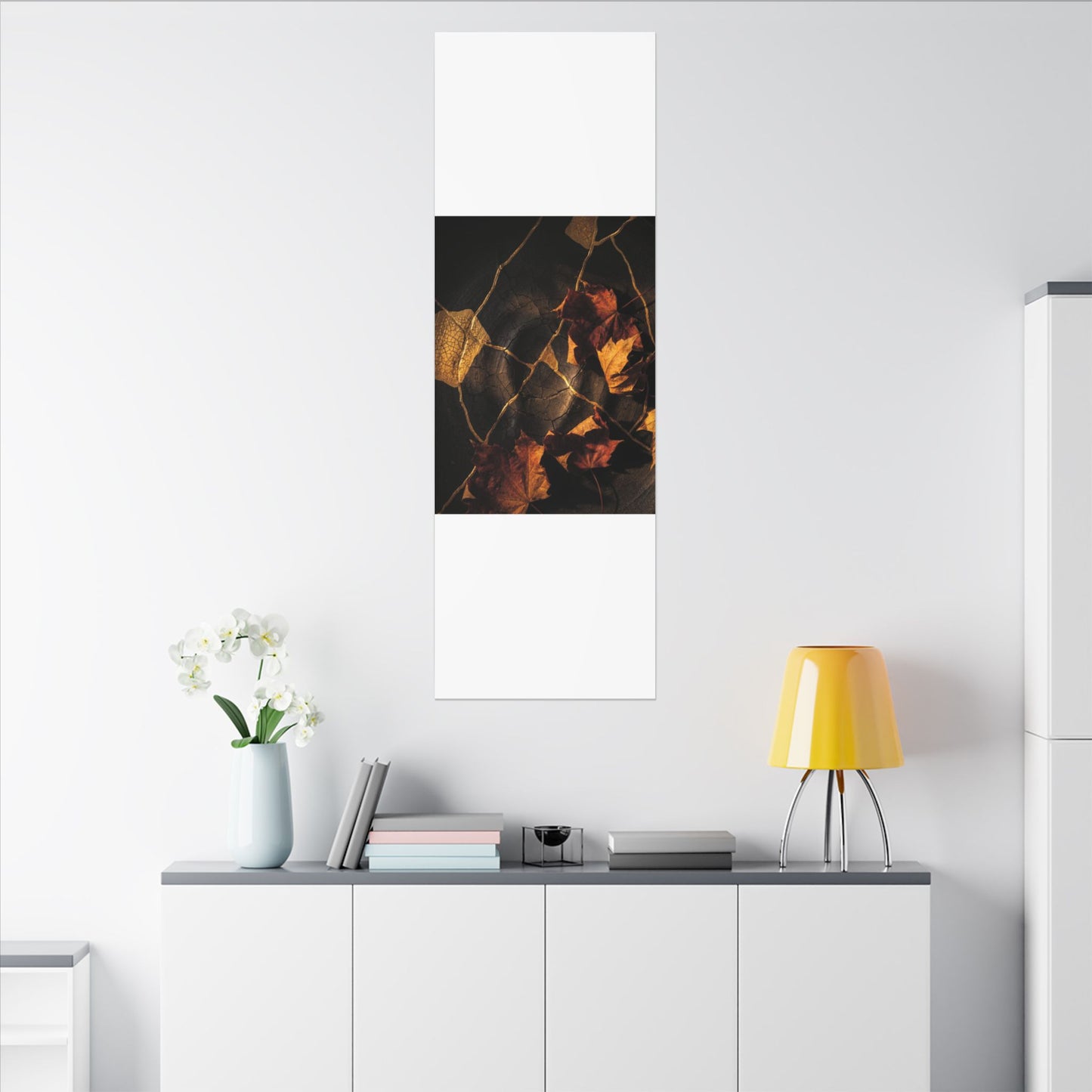 Resilient Shadow Play Canvas Art - Crackle Gold Kintsugi
