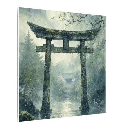 Earthy Torii Gate Canvas Art - Watercolor Japandi
