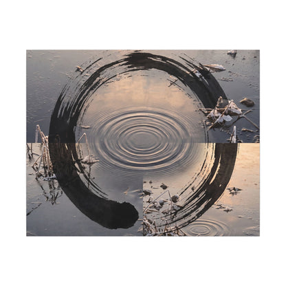 Winter Water Ripple Enso Canvas Art | Tranquil Decor