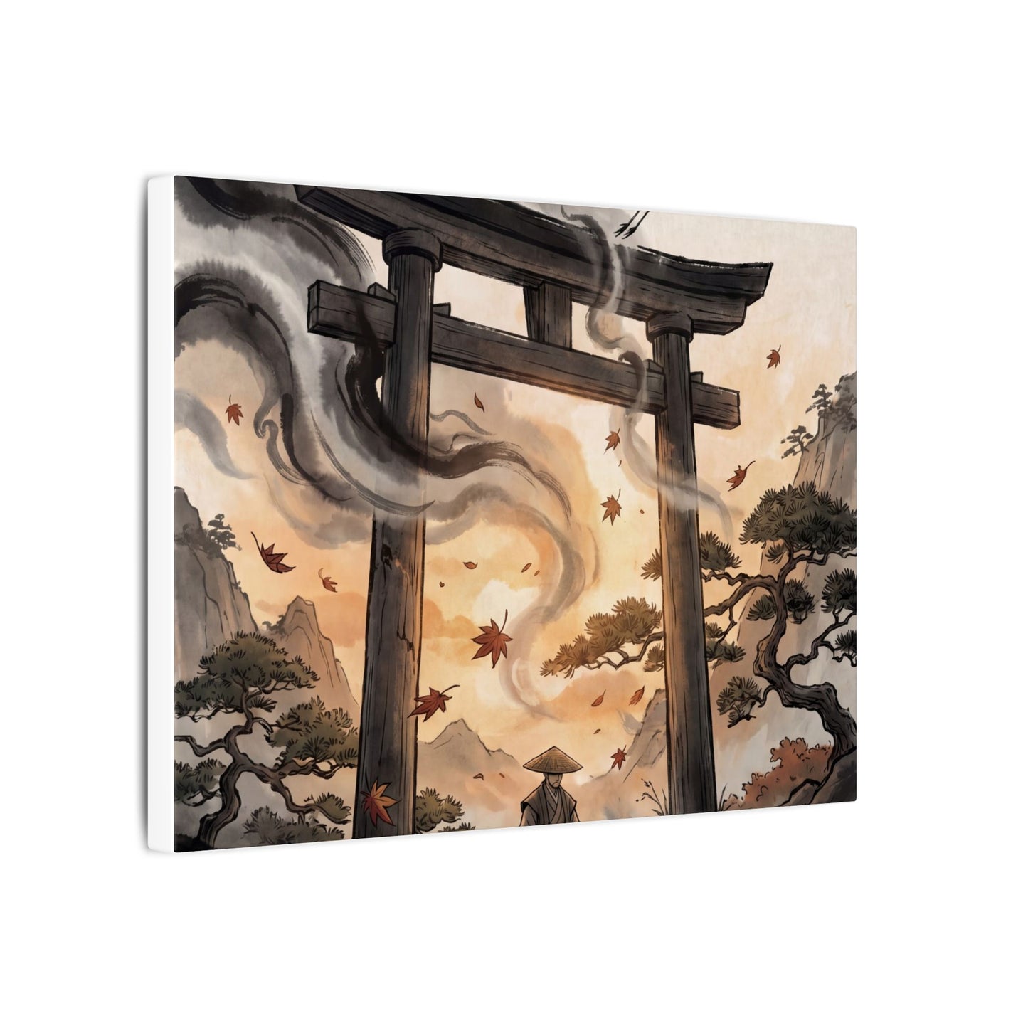 Torii Gate Ukiyo E Inspired Canvas Art | Serene Zen Art