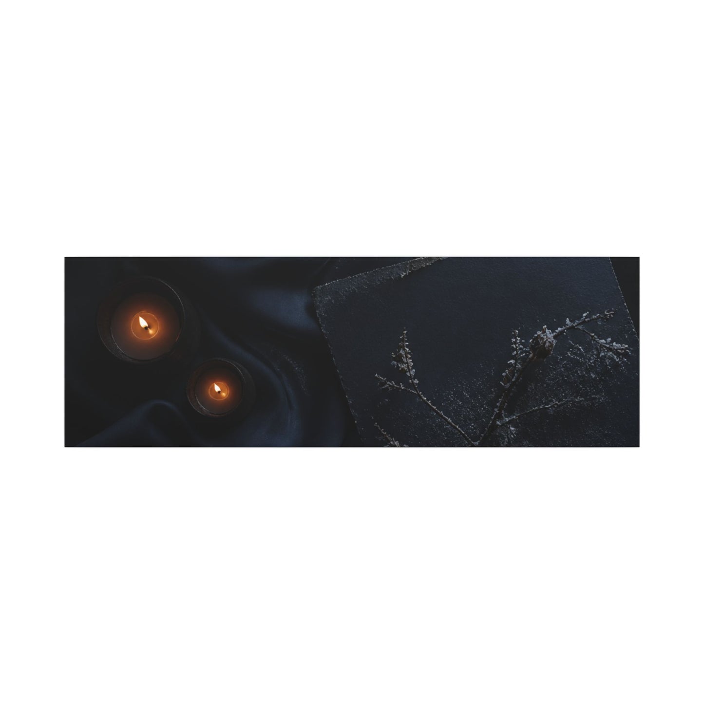 Candlelight Silk Drape Canvas Art - Dark Japandi Kanso