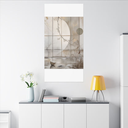 Winter Shoji Screen Japanese Pattern Canvas Art | Elegant Decor