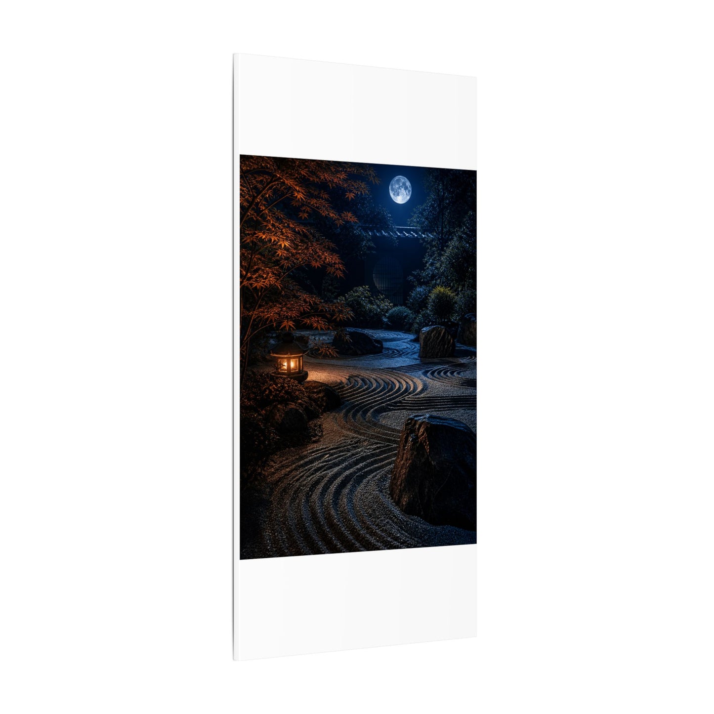 Summer Rock Garden Shadow Zen Canvas Art | Moody Decor