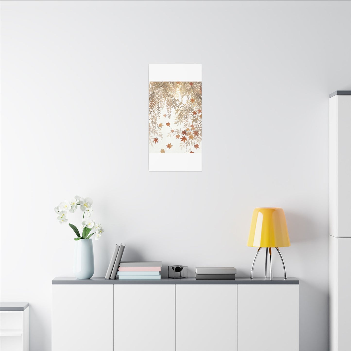 Shibui Wisteria Canvas Art - Japandi Japanese Pattern