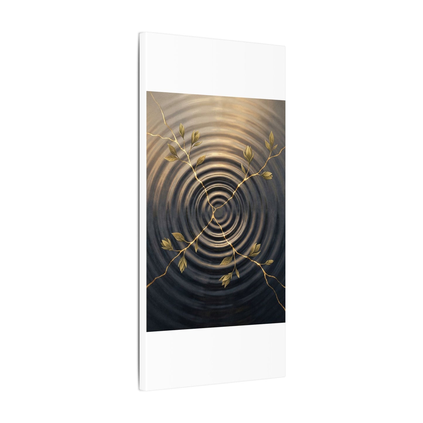 Kanso Water Ripple Canvas Art - Kintsugi Gold Vein
