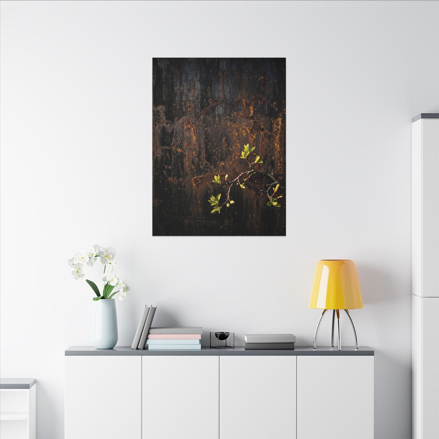 Golden Hour Rust Patina Canvas Art - Dark Japandi Fukinsei