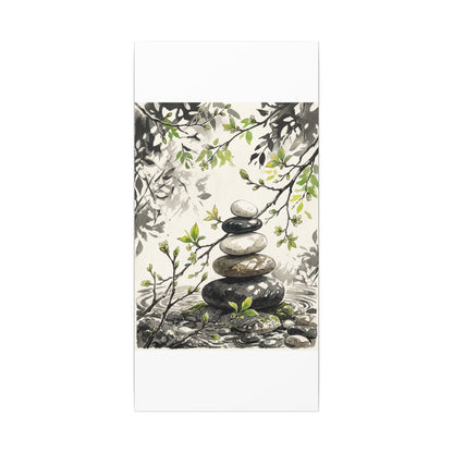 Spring River Stones Japanese Pattern Canvas Art | Elegant Decor