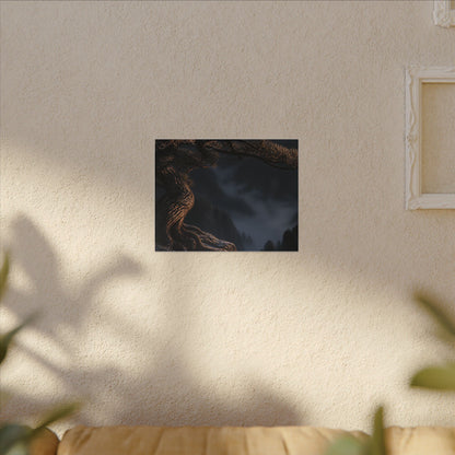Bold Pine Tree Canvas Art - Shadow Zen Dark Japandi