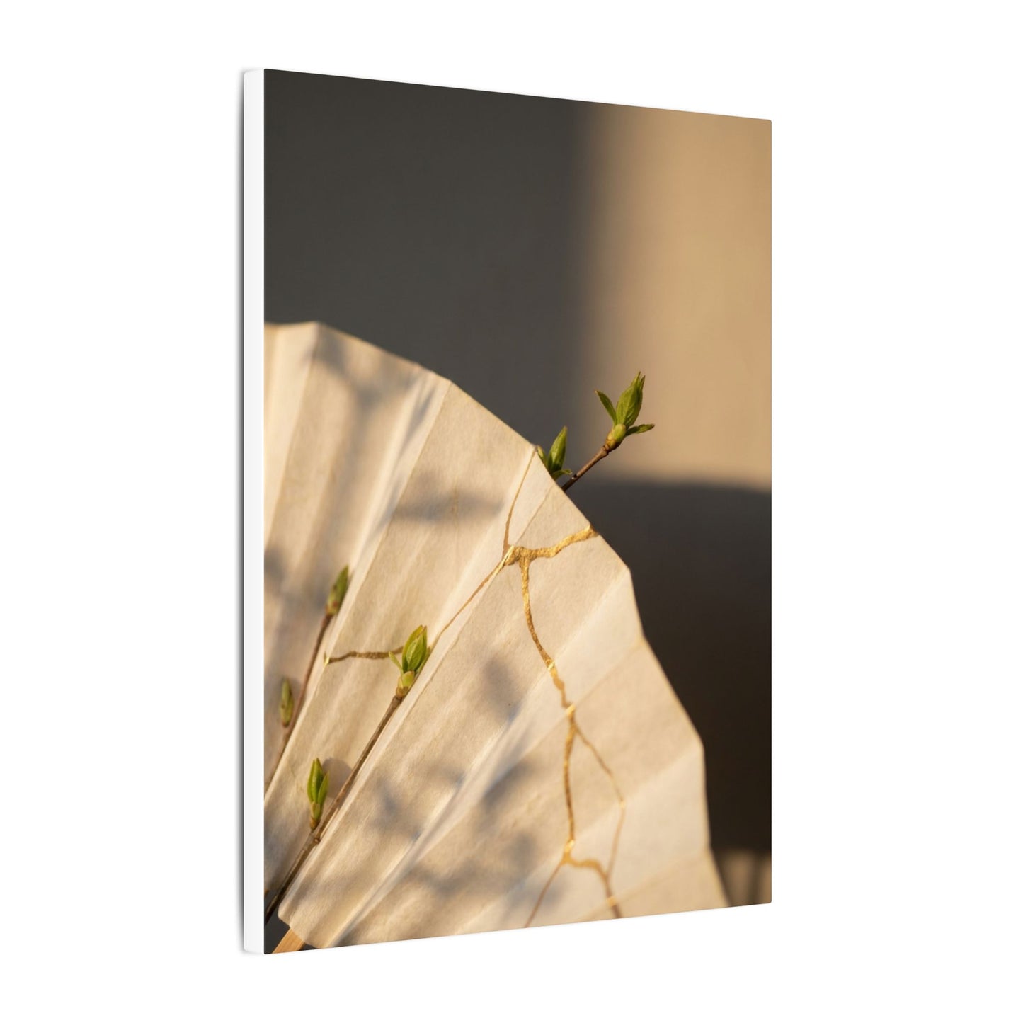Paper Fold Gold Vein Canvas Art | Healing Kintsugi Art