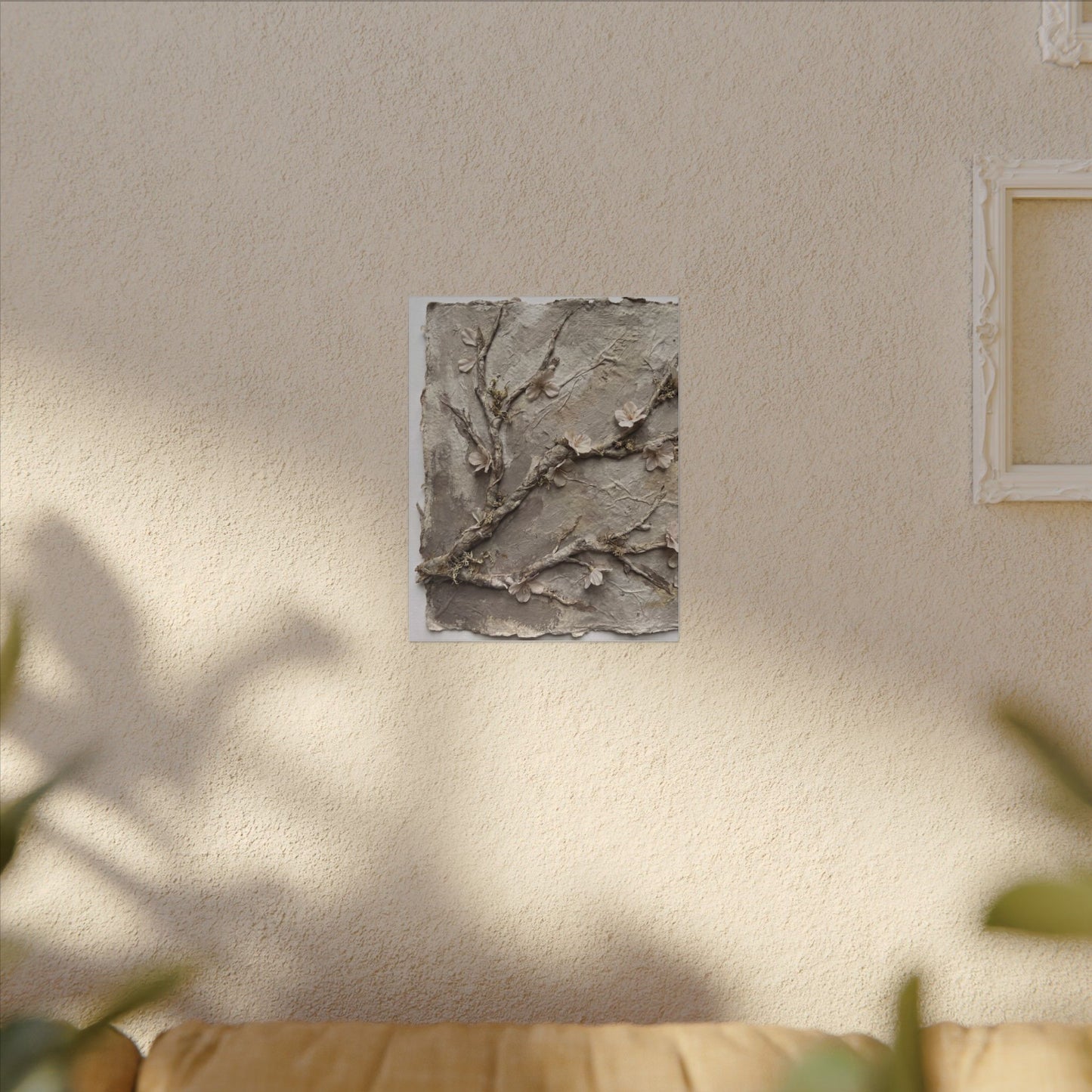 Summer Cherry Blossom Texture Canvas Art | Earthy Decor