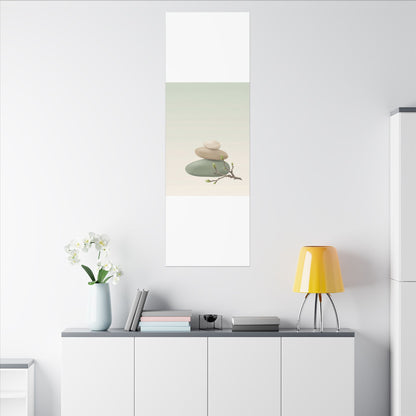 Dawn River Stones Canvas Art - Japandi Fukinsei
