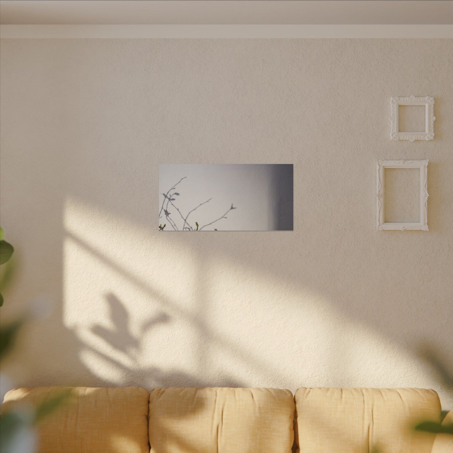 Japandi Shadow Play in Dawn | Japanese Pattern Canvas Art