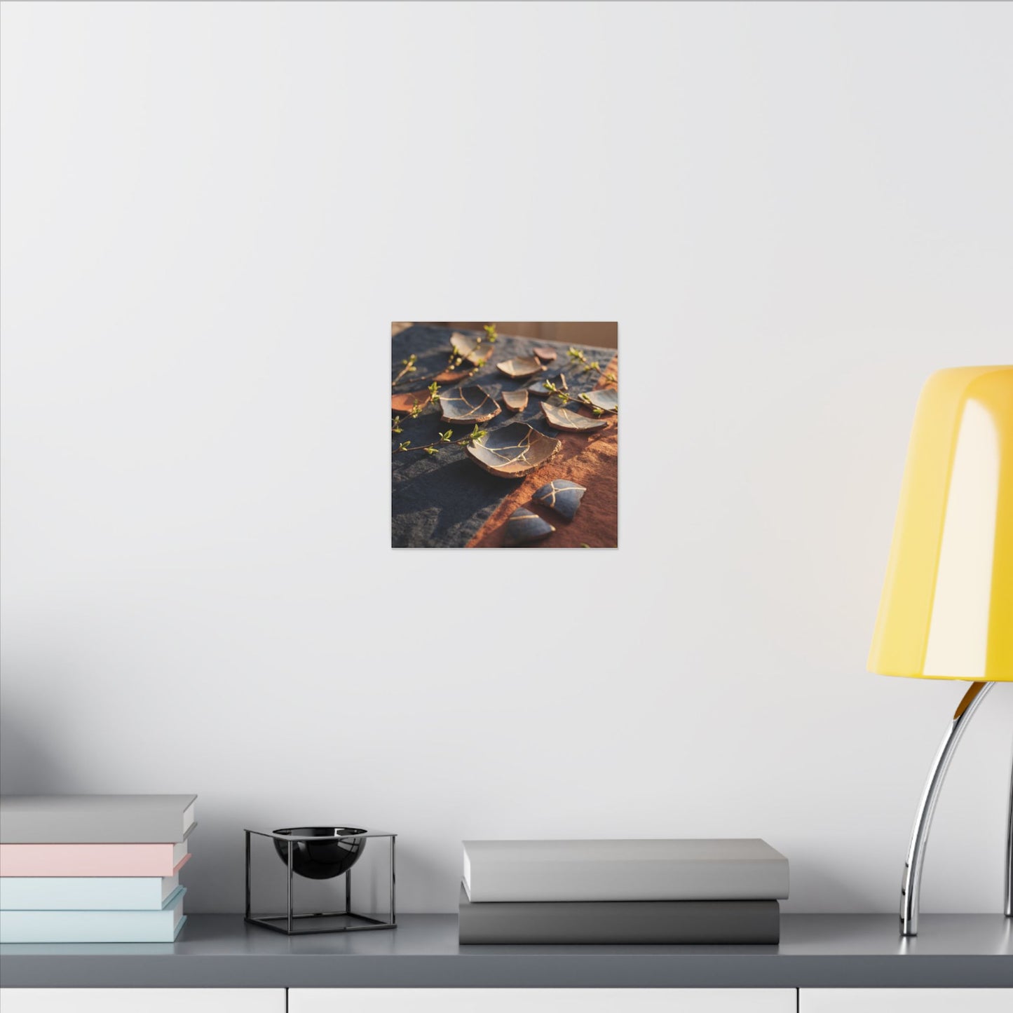 Spring Broken Pottery Gold Vein Canvas Art | Philosophical Decor