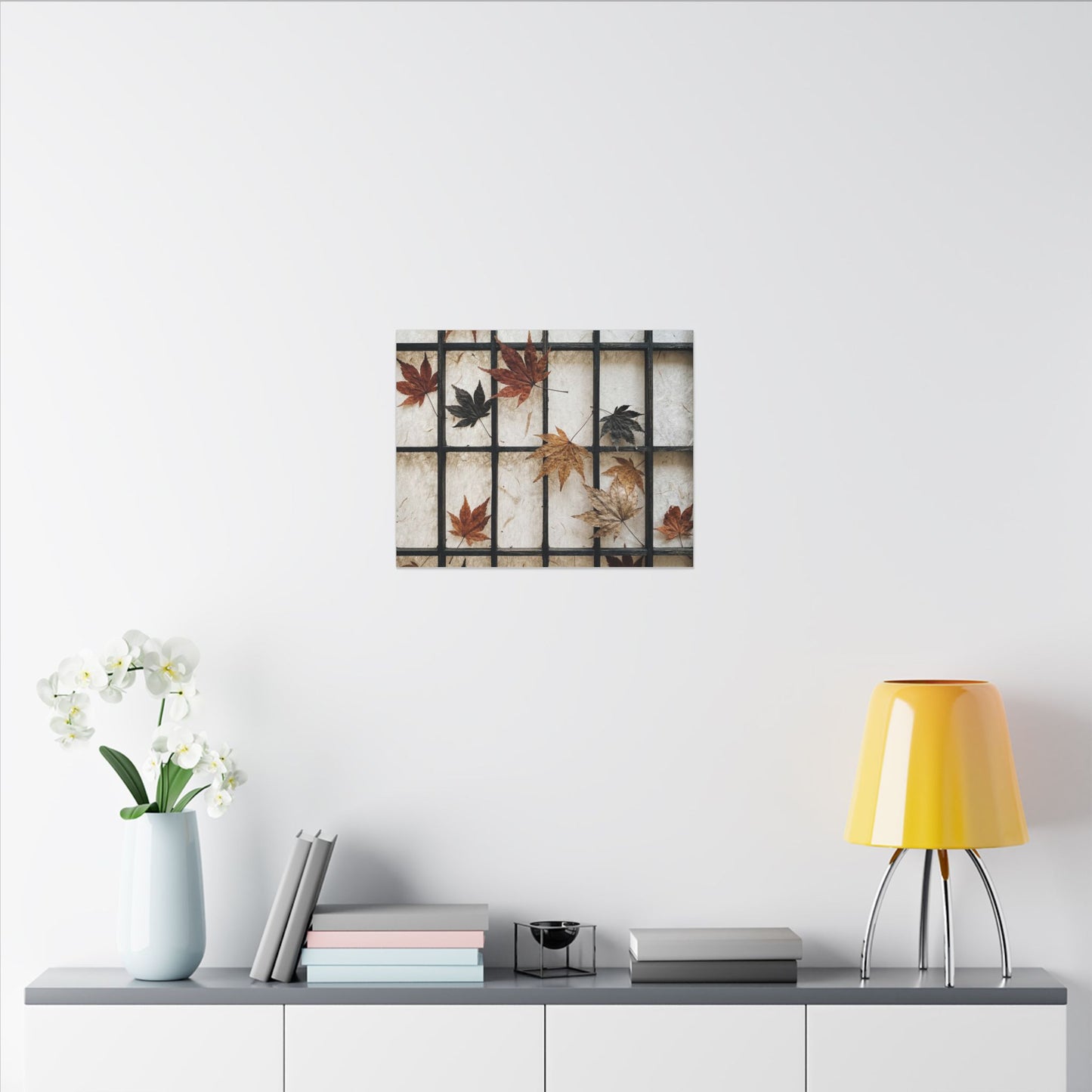Japandi Shoji Screen in Overcast | Texture Canvas Art