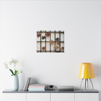Japandi Shoji Screen in Overcast | Texture Canvas Art