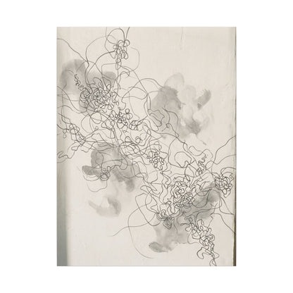 Summer Shadow Play Minimal Line Canvas Art | Earthy Decor