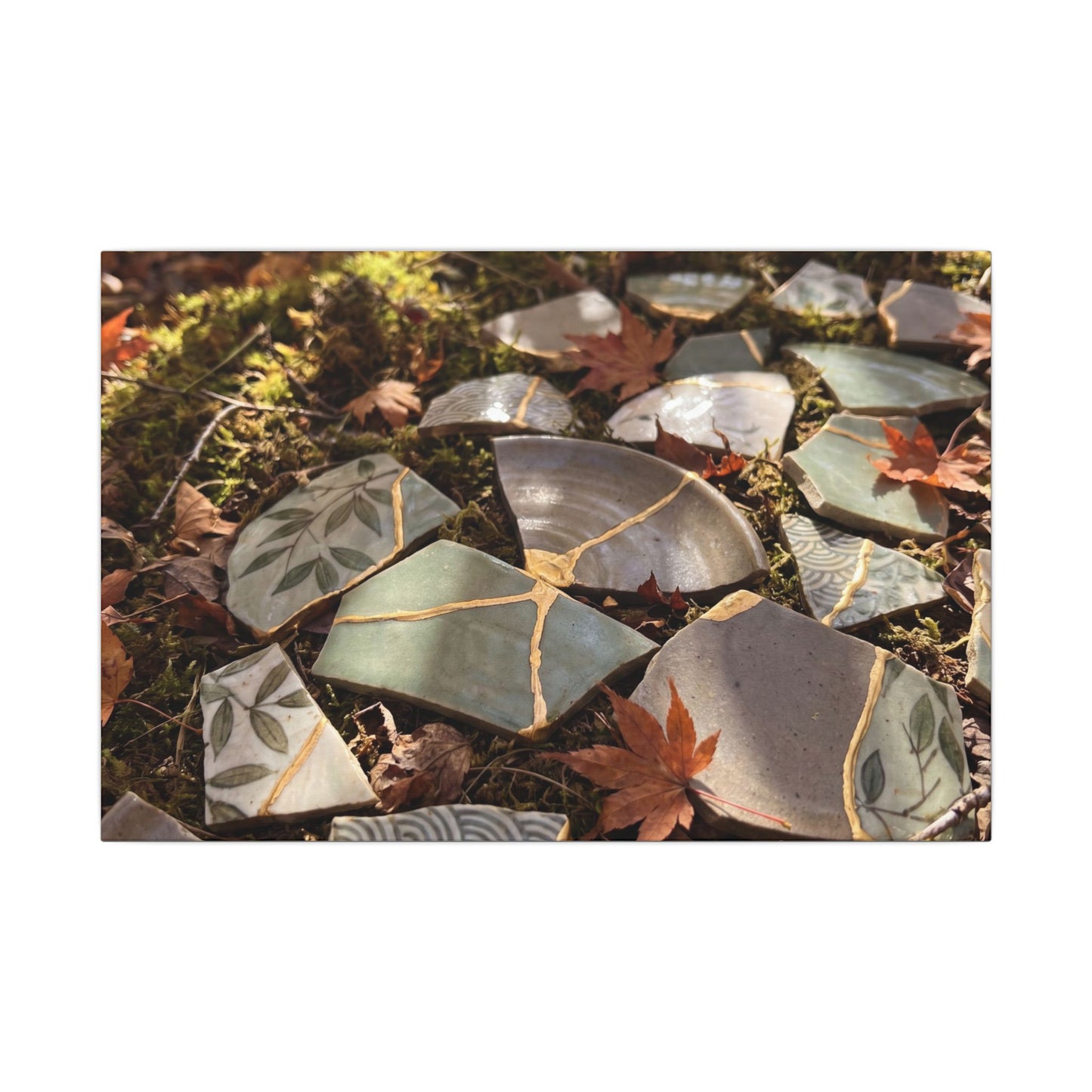Broken Pottery Japanese Pattern Canvas Art | Elegant Japandi Art