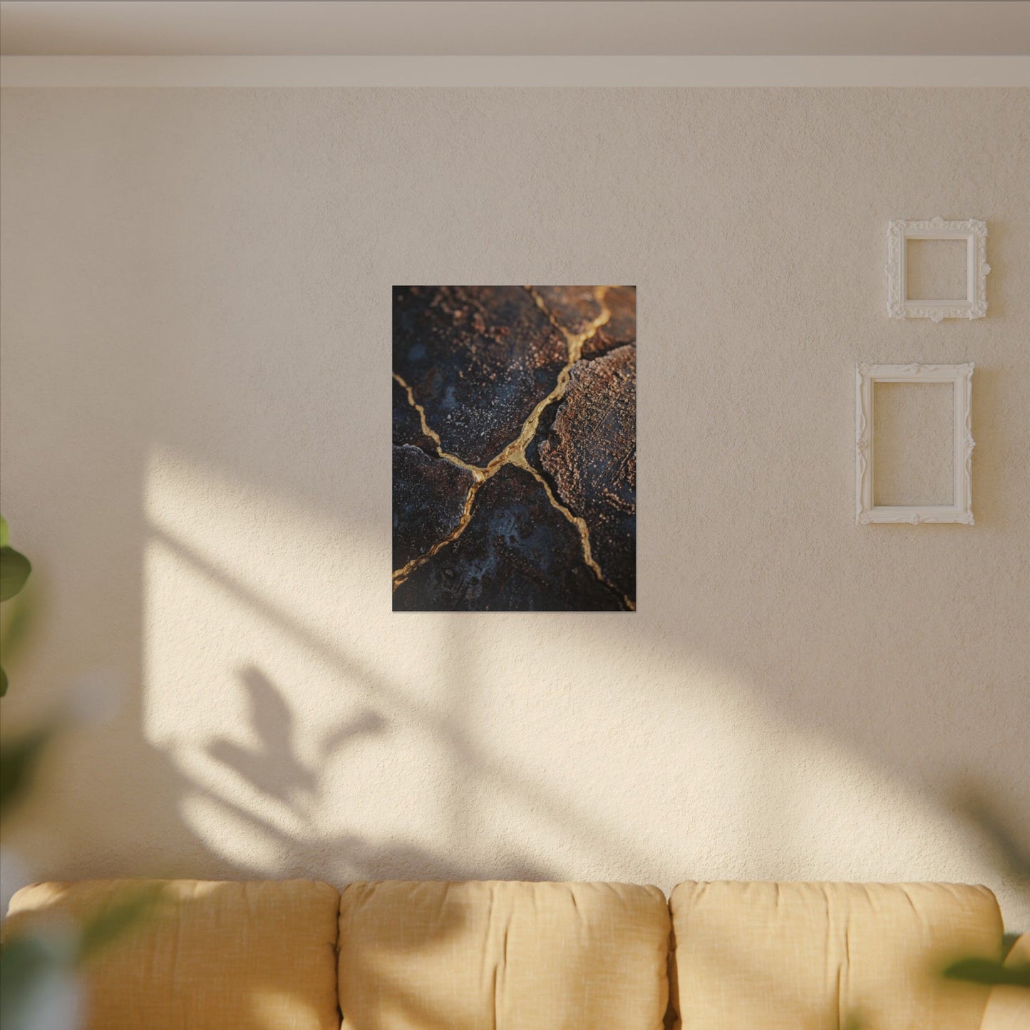 Winter Rust Patina Gold Vein Canvas Art | Resilient Decor