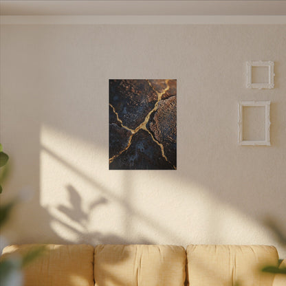 Winter Rust Patina Gold Vein Canvas Art | Resilient Decor