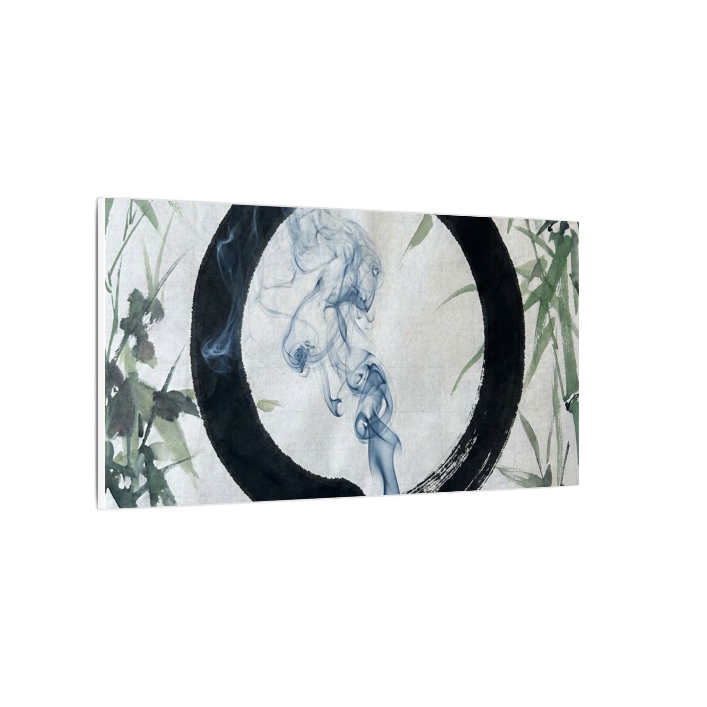 Zen Incense Smoke in Moonlight | Enso Canvas Art