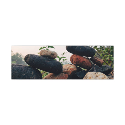 River Stones Canvas Art | Spring Kintsugi Broken Beauty Art