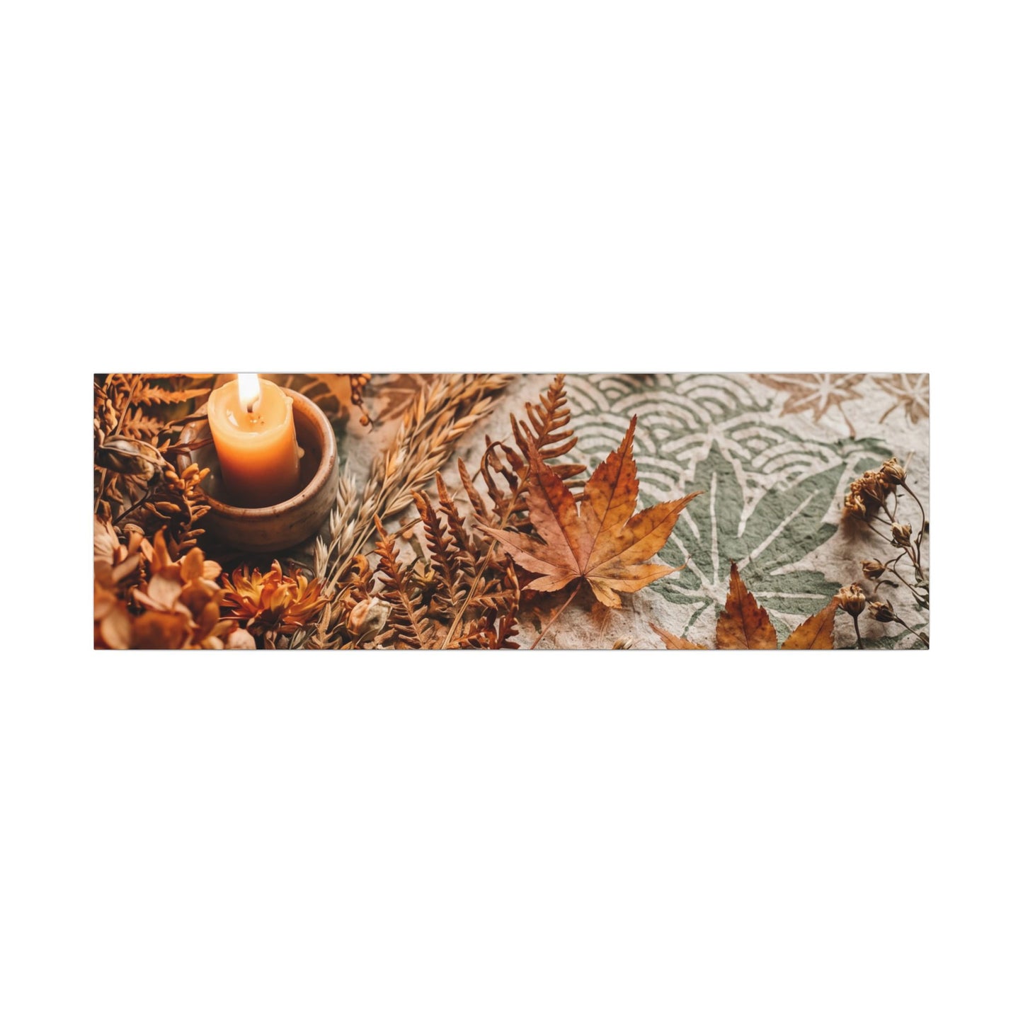 Candlelight Dried Flowers Canvas Art - Japandi Seijaku